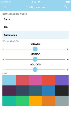 telas do aplicativo